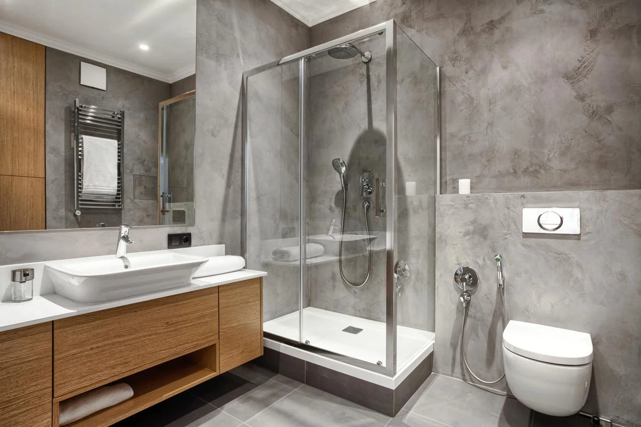 Contemporary walk-in shower enclosure for modern UK bathroom